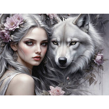 Load image into Gallery viewer, Wolf And Girl 60*45CM(Picture) Full Round Drill Diamond Painting
