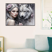 Load image into Gallery viewer, Wolf And Girl 60*45CM(Picture) Full Round Drill Diamond Painting
