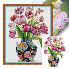 Load image into Gallery viewer, Joy Sunday - Three Tulips - 36*43CM 14CT 2 Stamped Cross Stitch
