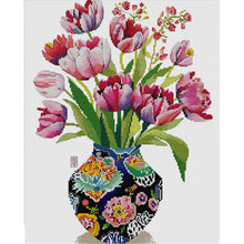 Load image into Gallery viewer, Joy Sunday - Three Tulips - 36*43CM 14CT 2 Stamped Cross Stitch
