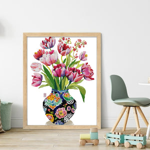 Joy Sunday - Three Tulips - 36*43CM 14CT 2 Stamped Cross Stitch