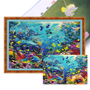 Yishu - Underwater World - 90*60CM 11CT 3 Stamped Cross Stitch
