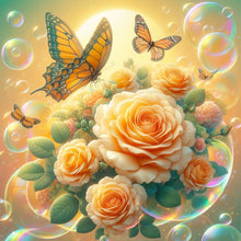 Load image into Gallery viewer, 2PCS Champagne, Rose, And Butterfly Poppy Poodle 40*40CM(Picture) Full Round Drill Diamond Painting
