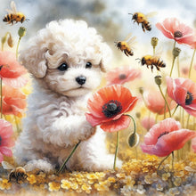 Load image into Gallery viewer, 2PCS Champagne, Rose, And Butterfly Poppy Poodle 40*40CM(Picture) Full Round Drill Diamond Painting
