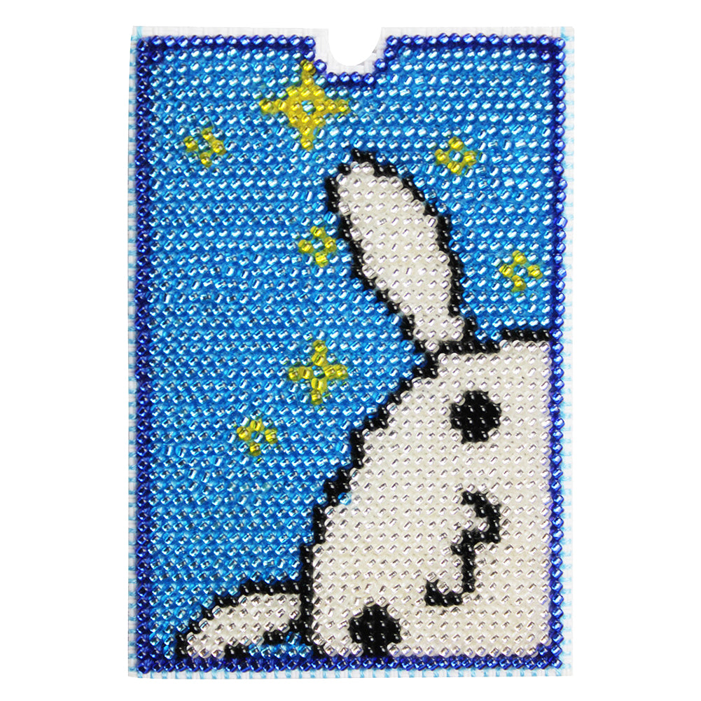 Cross Stitch Card Bag 6.7x9.7CM Embroidery Card Cover for Art Crafts (Rabbit)