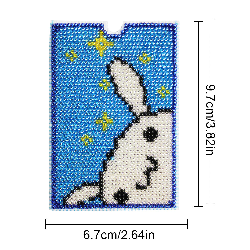 Cross Stitch Card Bag 6.7x9.7CM Embroidery Card Cover for Art Crafts (Rabbit)