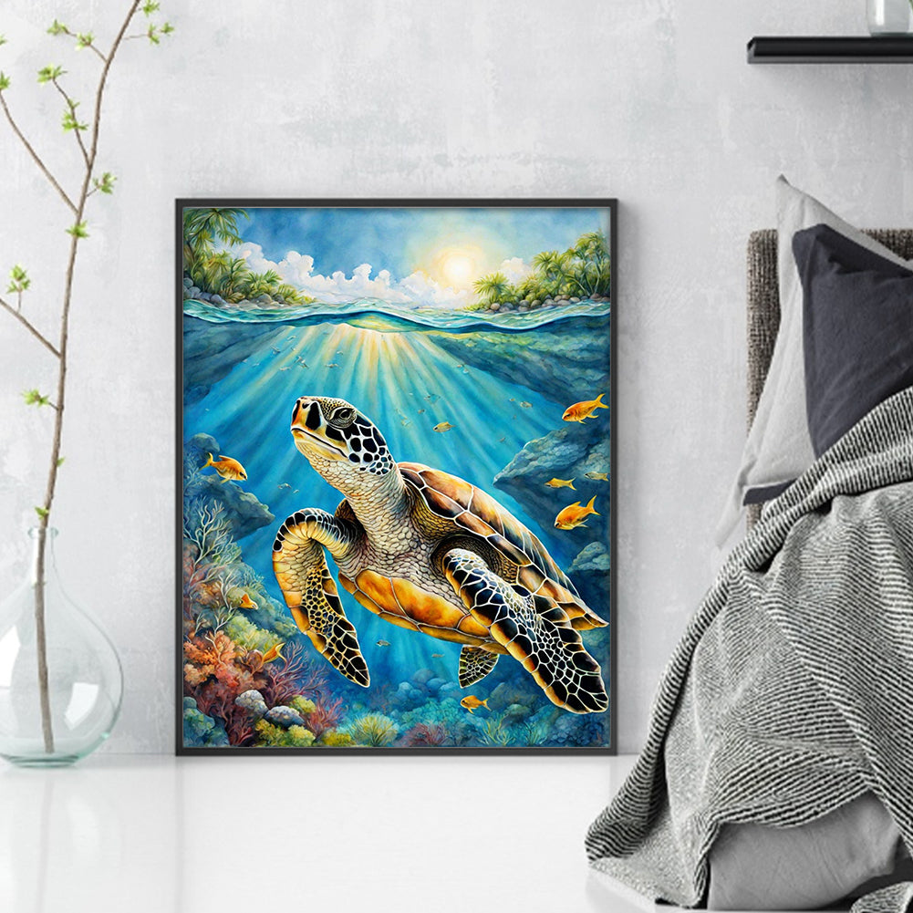 Sea Turtle - Full 11CT Stamped Cross Stitch 40x50CM - Yishu