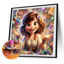 Load image into Gallery viewer, Modern Artist Girl 40*40CM(Picture) Full Round Drill Diamond Painting
