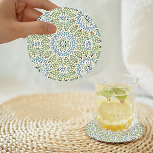 8Pcs Wooden Pattern DIY Diamond Painting Coasters Diamond Dot Kits for Beginners