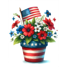Load image into Gallery viewer, Independence Day Flower Pot 30*40CM(Canvas) Full Round Drill Diamond Painting
