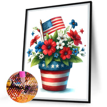 Load image into Gallery viewer, Independence Day Flower Pot 30*40CM(Canvas) Full Round Drill Diamond Painting
