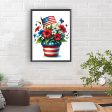 Load image into Gallery viewer, Independence Day Flower Pot 30*40CM(Canvas) Full Round Drill Diamond Painting
