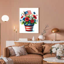 Load image into Gallery viewer, Independence Day Flower Pot 30*40CM(Canvas) Full Round Drill Diamond Painting
