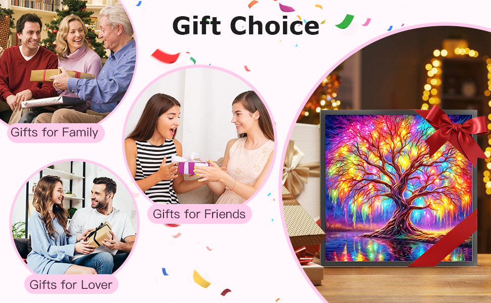 Colorful Tree Of Life - Full 11CT Counted Cross Stitch 45x45CM - Yishu