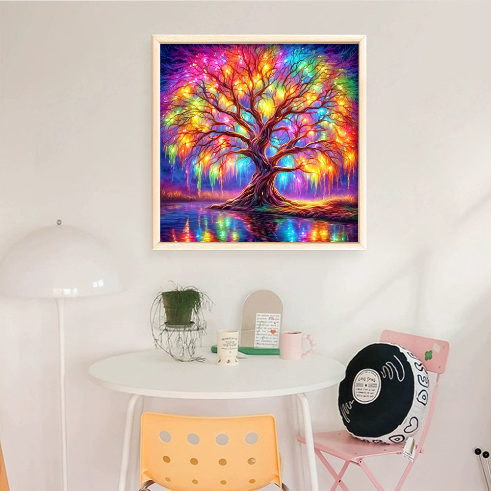 Colorful Tree Of Life - Full 11CT Counted Cross Stitch 45x45CM - Yishu
