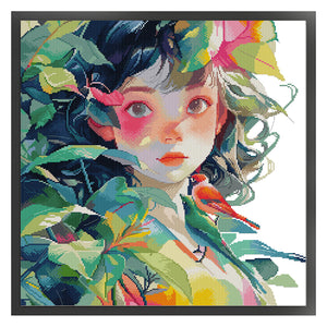 Joy Sunday - Girl - 47*47CM 14CT 2 Stamped Cross Stitch