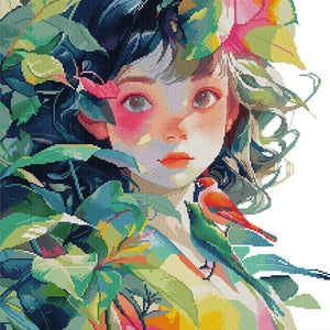 Joy Sunday - Girl - 47*47CM 14CT 2 Stamped Cross Stitch