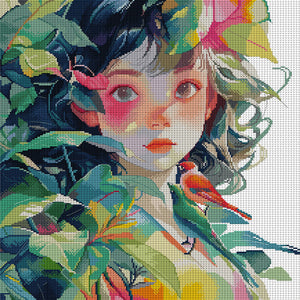 Joy Sunday - Girl - 47*47CM 14CT 2 Stamped Cross Stitch