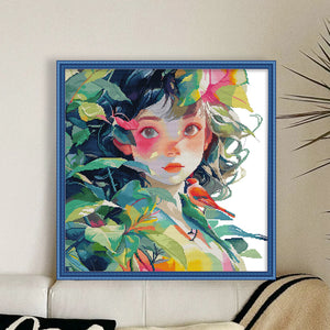 Joy Sunday - Girl - 47*47CM 14CT 2 Stamped Cross Stitch