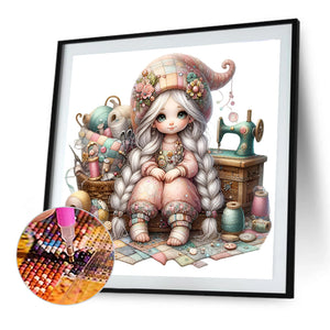 Gnome Girl 40*40CM(Canvas) Full Round Drill Diamond Painting