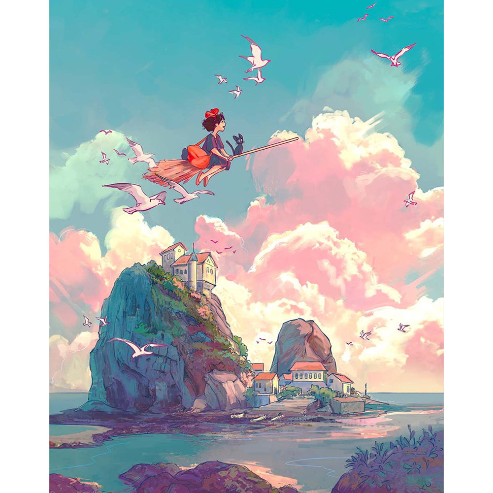 Kiki'S Delivery Service 40*50CM(Canvas) Full Round Drill Diamond Painting