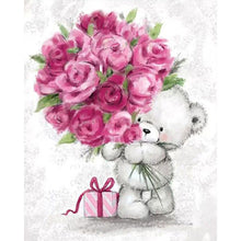 Load image into Gallery viewer, Robin Bear With Rose 40*50CM(Canvas) Full Round Drill Diamond Painting
