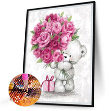 Load image into Gallery viewer, Robin Bear With Rose 40*50CM(Canvas) Full Round Drill Diamond Painting
