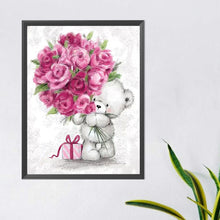 Load image into Gallery viewer, Robin Bear With Rose 40*50CM(Canvas) Full Round Drill Diamond Painting
