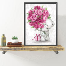 Load image into Gallery viewer, Robin Bear With Rose 40*50CM(Canvas) Full Round Drill Diamond Painting

