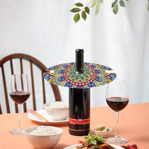 Acrylic Special Shaped Mandala Art 5D DIY Diamond Art Wine Bottle Holder for Bar