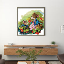 Load image into Gallery viewer, Joy Sunday - Mrs. Mouse And Daughters Picking Fruit - 43*43CM 14CT 2 Counted Cross Stitch

