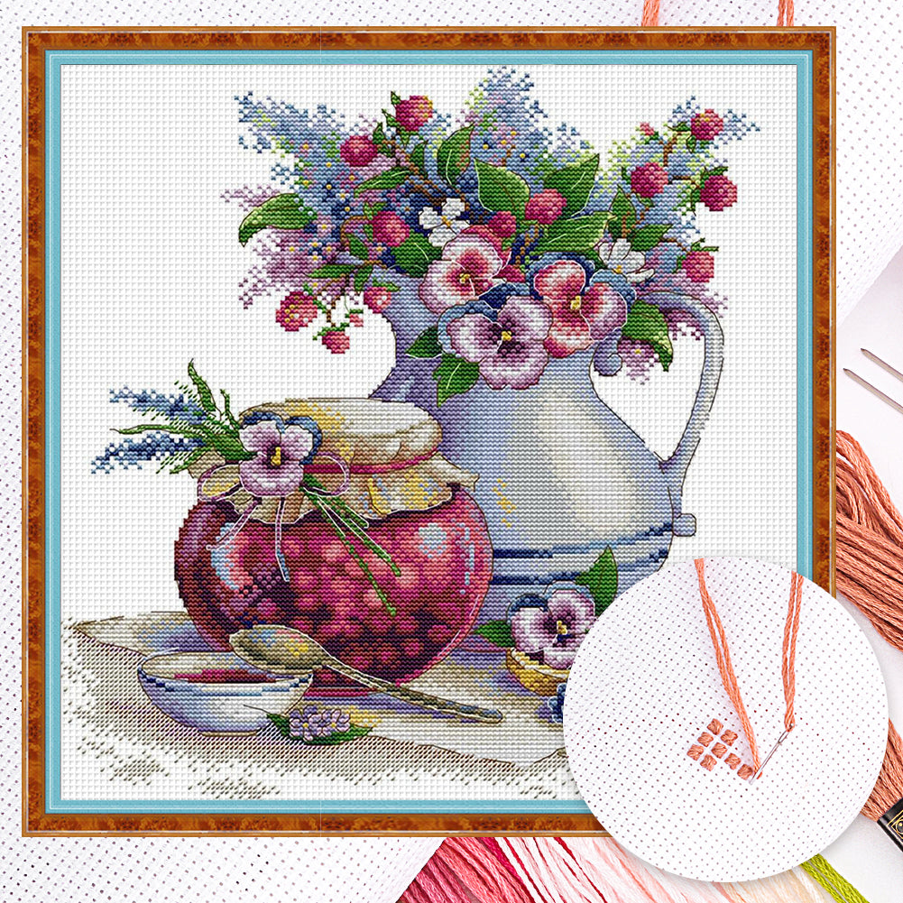 Summer Mood - Partial 14CT Counted Cross Stitch 36x37CM - Joy Sunday Backstitch