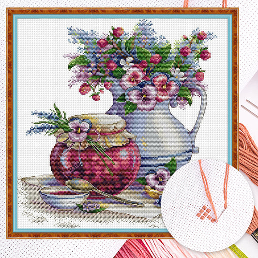 Summer Mood - Partial 14CT Counted Cross Stitch 36x37CM - Joy Sunday Backstitch
