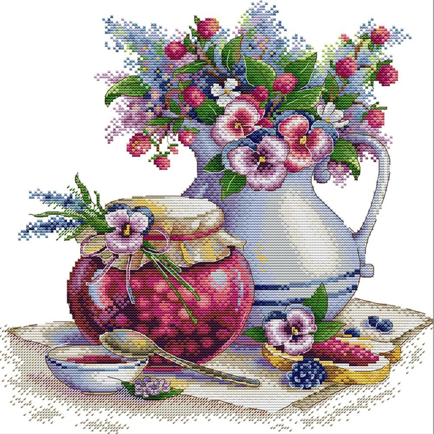 Summer Mood - Partial 14CT Counted Cross Stitch 36x37CM - Joy Sunday Backstitch