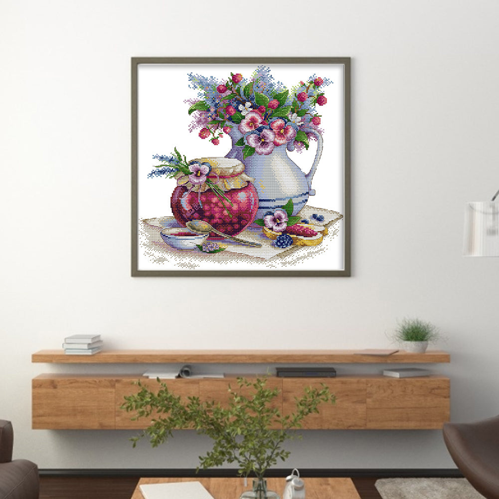 Summer Mood - Partial 14CT Counted Cross Stitch 36x37CM - Joy Sunday Backstitch
