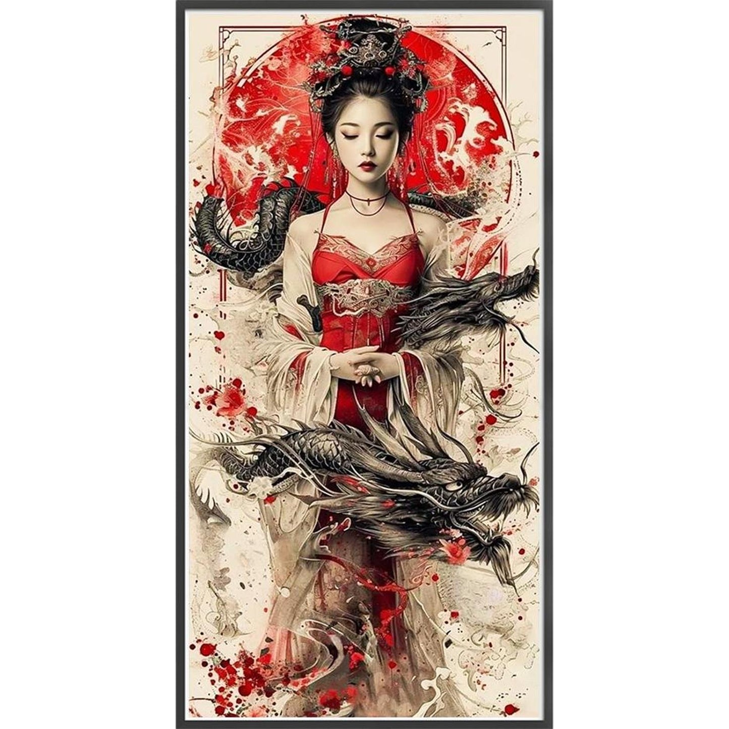 Ancient Style Girl - Full 11CT Stamped Cross Stitch 50x100CM - Yishu