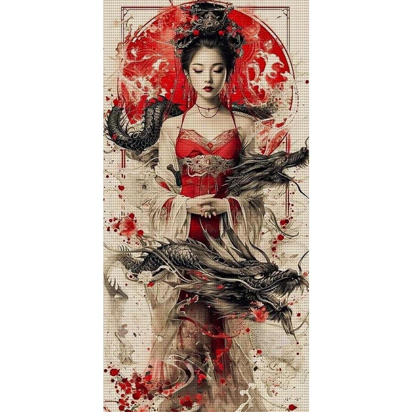 Ancient Style Girl - Full 11CT Stamped Cross Stitch 50x100CM - Yishu