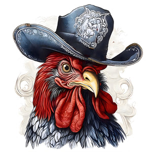 Cowboy Rooster 40*40CM(Canvas) Full Round Drill Diamond Painting