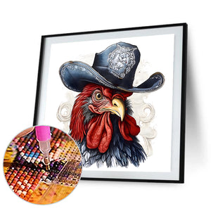 Cowboy Rooster 40*40CM(Canvas) Full Round Drill Diamond Painting