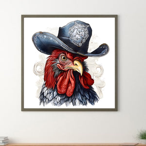 Cowboy Rooster 40*40CM(Canvas) Full Round Drill Diamond Painting
