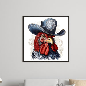 Cowboy Rooster 40*40CM(Canvas) Full Round Drill Diamond Painting