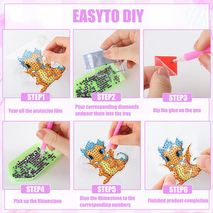 8Pcs Special Shape Dragon Diamond Painting Fridge Magnet for Fridge Whiteboards