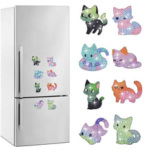 Load image into Gallery viewer, 8Pcs Special Shape Cat Diamond Painting Fridge Magnet for Fridge Whiteboards
