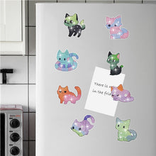 Load image into Gallery viewer, 8Pcs Special Shape Cat Diamond Painting Fridge Magnet for Fridge Whiteboards
