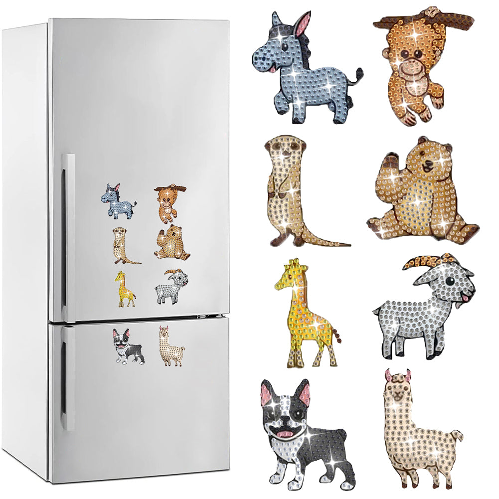8Pcs Special Shape Animal Diamond Painting Fridge Magnet for Fridge Whiteboards