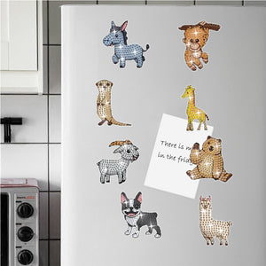8Pcs Special Shape Animal Diamond Painting Fridge Magnet for Fridge Whiteboards
