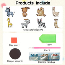 Load image into Gallery viewer, 8Pcs Special Shape Animal Diamond Painting Fridge Magnet for Fridge Whiteboards
