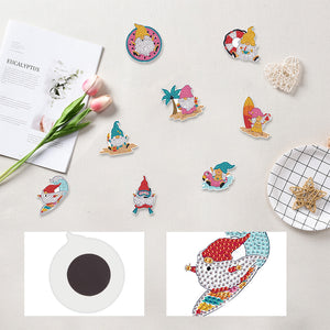 8Pcs 2D/Flat DIY Ocean Gnomes Diamond Painting Magnets Kit for Art Crafts Gift