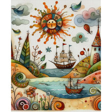 Load image into Gallery viewer, Huancan - Seaside Harbor - 40*50CM 11CT 3 Stamped Cross Stitch
