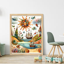 Load image into Gallery viewer, Huancan - Seaside Harbor - 40*50CM 11CT 3 Stamped Cross Stitch
